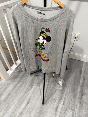 Lauren Moshi Gray Disney Minnie Mouse Graphic Sweatshirt